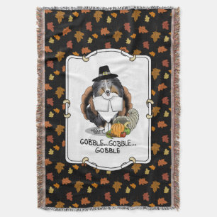 Erntedank Shetland Sheepdog (blauer Merle) Funny Decke