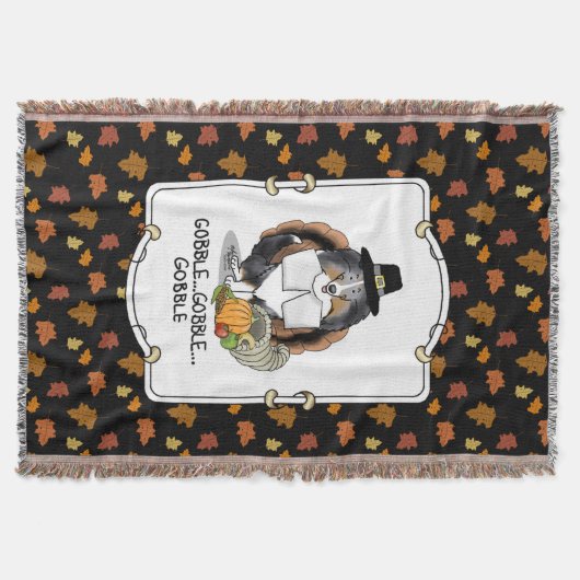 Erntedank Shetland Sheepdog (blauer Merle) Funny Decke (Vorderseite)