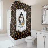 Erntedank Shetland Sheepdog (blauer Merle) Funny Duschvorhang (Beispiel)