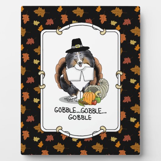 Erntedank Shetland Sheepdog (blauer Merle) Funny Fotoplatte (Vorderseite)