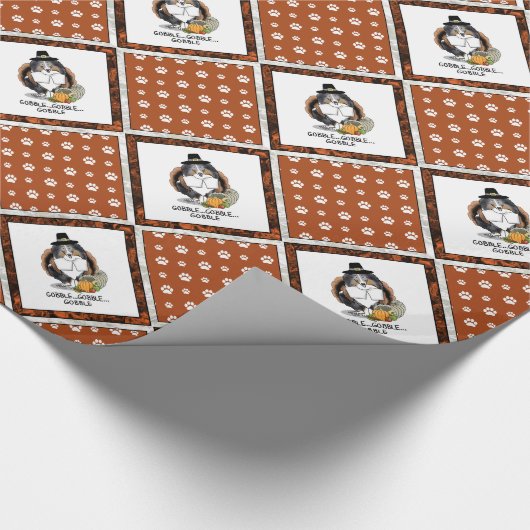 Erntedank Shetland Sheepdog (blauer Merle) Funny Geschenkpapier (Ecke)