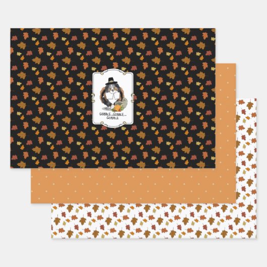 Erntedank Shetland Sheepdog (blauer Merle) Funny Geschenkpapier Set (Set)