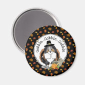 Erntedank Shetland Sheepdog (blauer Merle) Funny Magnet (Vorderseite/Rückseite)