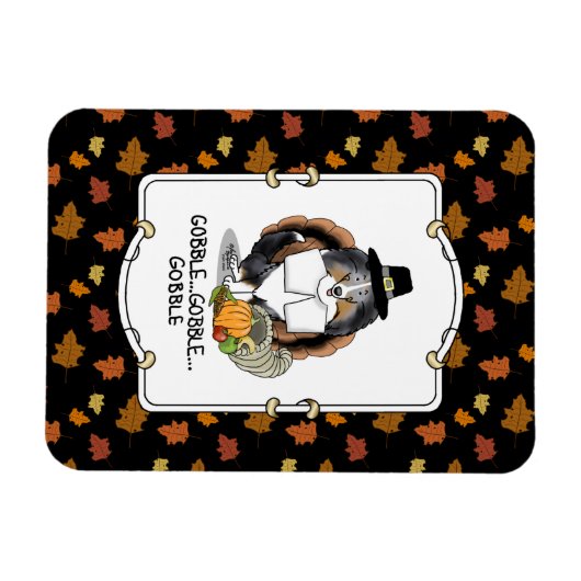 Erntedank Shetland Sheepdog (blauer Merle) Funny Magnet (Horizontal)