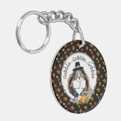 Erntedank Shetland Sheepdog (blauer Merle) Funny Schlüsselanhänger (Vorderseite links)