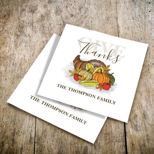 Erntedank Simple Cornucopia Elegante Danke Serviette