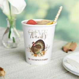 Erntedank Simple Turkey Elegante Danke Pappbecher