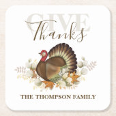 Erntedank Simple Turkey Elegante Danke Rechteckiger Pappuntersetzer (Vorderseite)