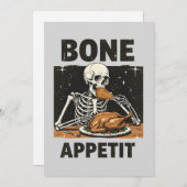 Erntedank Skeleton Knochenmark Appetit Feiertagskarte (Vorne/Hinten)
