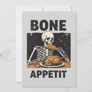 Erntedank Skeleton Knochenmark Appetit Feiertagskarte