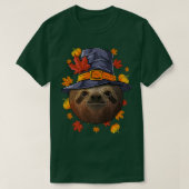Erntedank Sloth Pilgrim Kostüm Herbst Herbst T-Shirt (Design vorne)