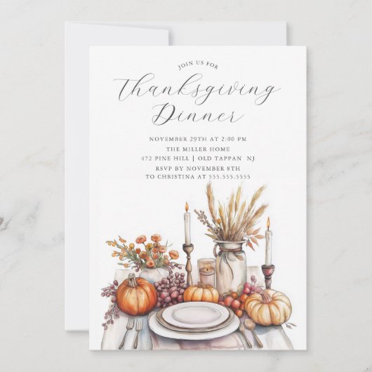 Erntedank Soirée Einladung (Vorderseite)