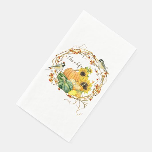 Erntedank Sonnenblume Dank Fall Pumpkin Serviette (Ecke)