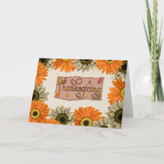 Erntedank Sonnenblumenkarte Feiertagskarte (Vorderseite)