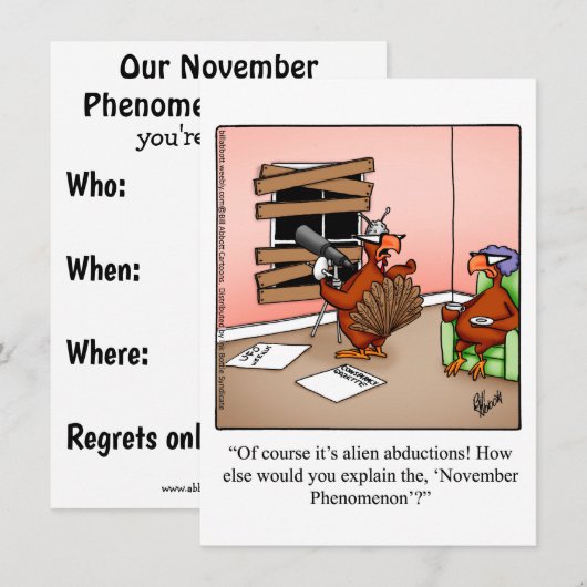 Erntedank Spaß Abendessen Einladungen (Vorne/Hinten)