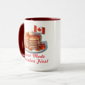 Erntedank Spaß Canada Funny Pancake Frühstücksbuff Tasse (Vorderseite Links)