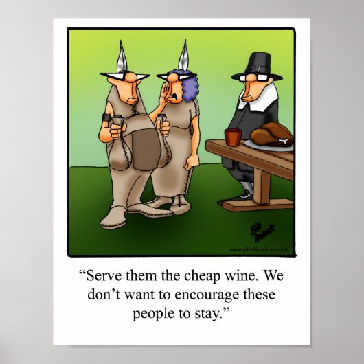 Erntedank Spaß "Cheap Wine" Poster (Vorne)