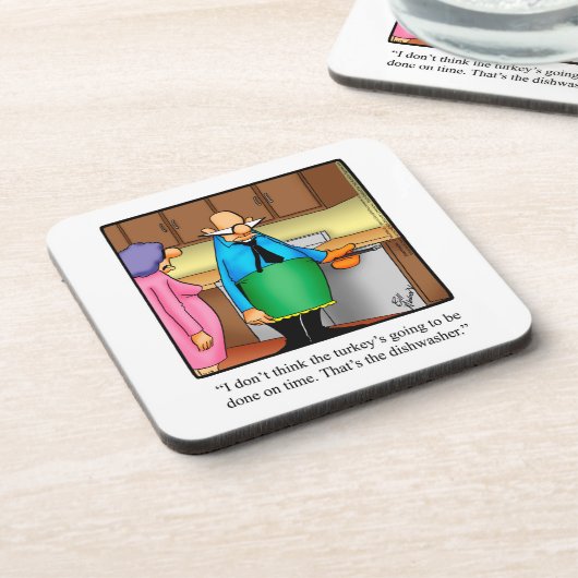 Erntedank Spaß Cork Backed Untersetzer (Linke Seite)