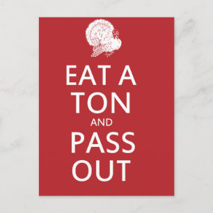 Erntedank Spaß Essen Sie eine Tonne und verteilen Feiertagspostkarte