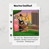 Erntedank Spaß "Food Coma" Abendessen Einladung (Vorne/Hinten)