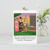 Erntedank Spaß "Food Coma" Abendessen Einladung (Stehend Vorderseite)