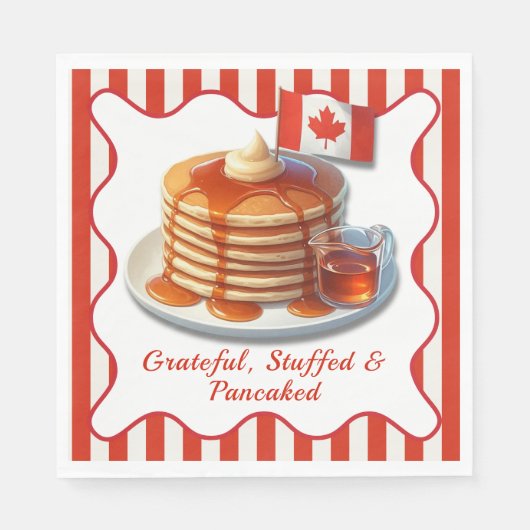 Erntedank Spaß Kanada | Ahornpfannkuchen & Fall Serviette (Vorderseite)