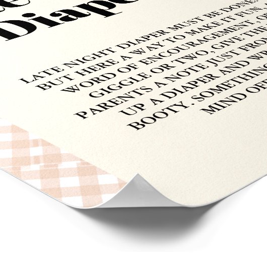 Erntedank Spätabend Windeln Babyduschzeichen Poster (Ecke)