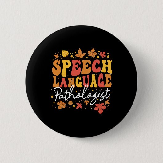 Erntedank Speech Therapy Fall Speech Speech Sprach Button (Vorderseite)