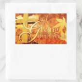 Erntedank Sticker/Geben Dank an unseren Retter Rechteckiger Aufkleber (Tasche)