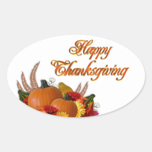 Erntedank-Stickers/Pumpkins Ovaler Aufkleber
