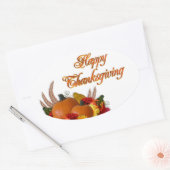 Erntedank-Stickers/Pumpkins Ovaler Aufkleber (Umschlag)