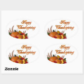 Erntedank-Stickers/Pumpkins Ovaler Aufkleber (Blatt)