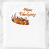 Erntedank-Stickers/Pumpkins Ovaler Aufkleber (Tasche)