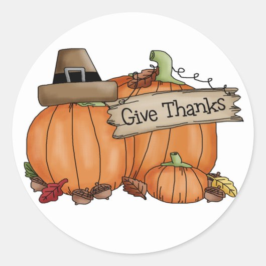 Erntedank-Stickers/Pumpkins Runder Aufkleber (Vorderseite)