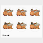 Erntedank-Stickers/Pumpkins Runder Aufkleber (Blatt)