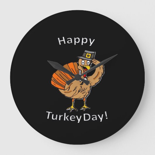 Erntedank (Stil 2) Übersichtlicher T - Shirt Große Wanduhr (Vorderseite)