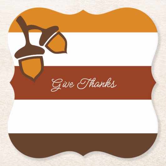 Erntedank Streifen und Korn Untersetzer (Vorderseite)
