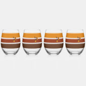 Erntedank Streifen und Korn Weinglas Ohne Stiel (Vorderseite)