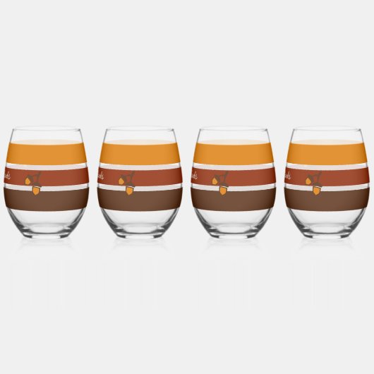 Erntedank Streifen und Korn Weinglas Ohne Stiel (Hinten)