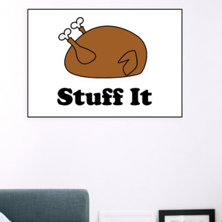 Erntedank Stuff It Funny Turkey Poster