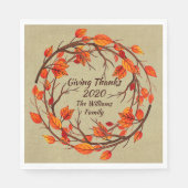 Erntedank-Suche im Herbst hinzufügen Serviette (Vorderseite)