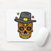 Erntedank Sugar Skull Pilgrim Fall mexikanische Mä Mousepad (Mit Mouse)