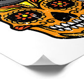 Erntedank Sugar Skull Pilgrim Fall mexikanische Mä Poster (Ecke)