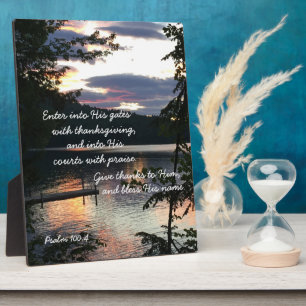 Erntedank Sunrise Psalm 100:4 Foto Squam Lake Fotoplatte