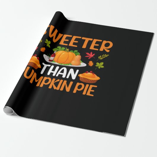 Erntedank Sweeter als Pumpkin Pie Geschenkpapier (Ungerollt)