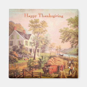 Erntedank-Szene des Bauern Thanksgiving-Magnet Magnet