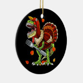 Erntedank T Rex Dinosaur Funny Turkey Kostüm Keramik Ornament (Rechts)