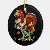 Erntedank T Rex Dinosaur Funny Turkey Kostüm Keramik Ornament (Links)