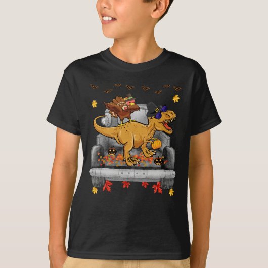 Erntedank T Rex Dinosaur Türkei Kostüm Kinder Gi T-Shirt (Vorderseite)