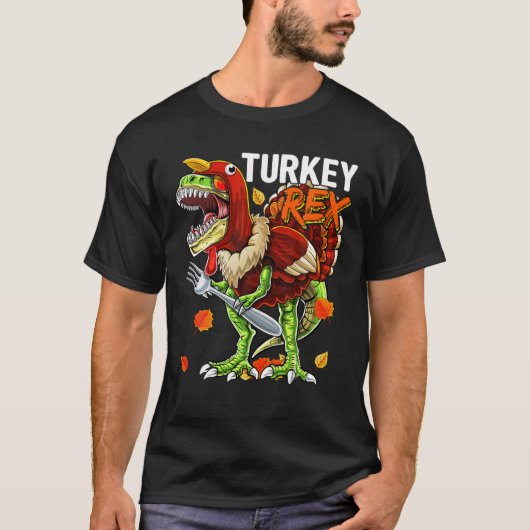 Erntedank T Rex Dinosaur Türkei Kostüm Kinder Gi T-Shirt (Vorderseite)